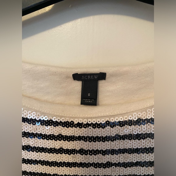 J.crew sequin striped t-shirt. Size small. - Picture 2 of 3